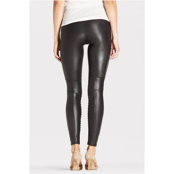 SPANX NWT Faux Leather Moto Leggings in Very Black // XS - Picture 4 of 14